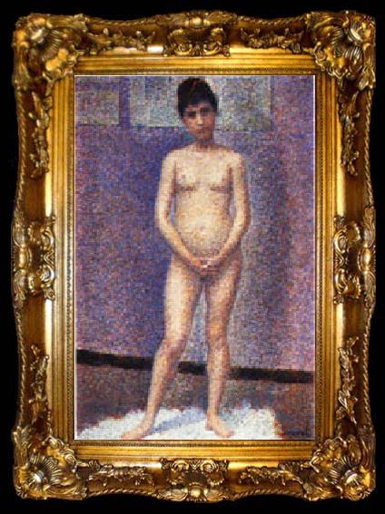 framed  Georges Seurat Model, ta009-2